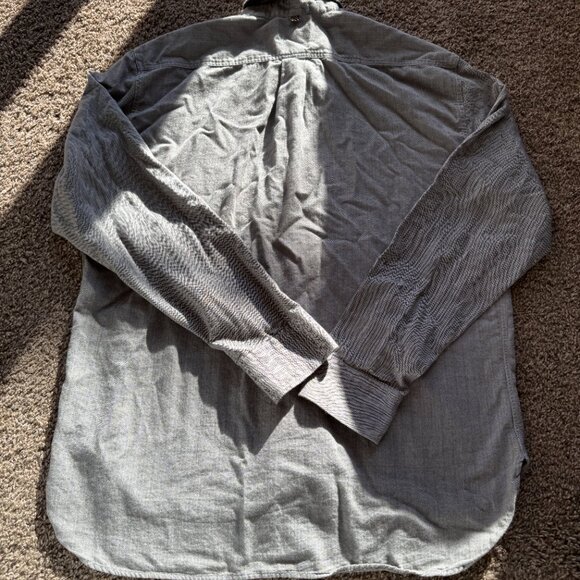 Billy Reid Patterned Long Sleeve Cotton Wool Button Up Shirt Size Large Brown - Picture 6 of 7